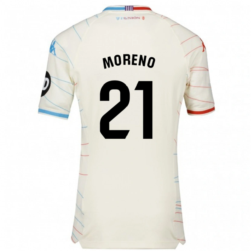 Danxen Kid Xavi Moreno #21 White Red Blue Away Jersey 2024/25 T-Shirt