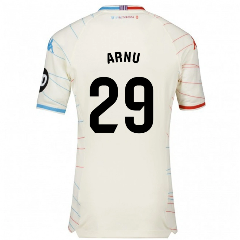 Danxen Kid Adrián Arnu #29 White Red Blue Away Jersey 2024/25 T-Shirt