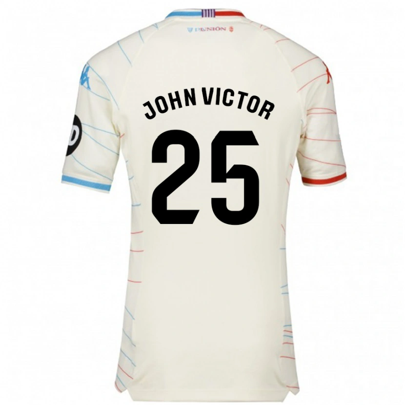 Danxen Kid John Victor #25 White Red Blue Away Jersey 2024/25 T-Shirt