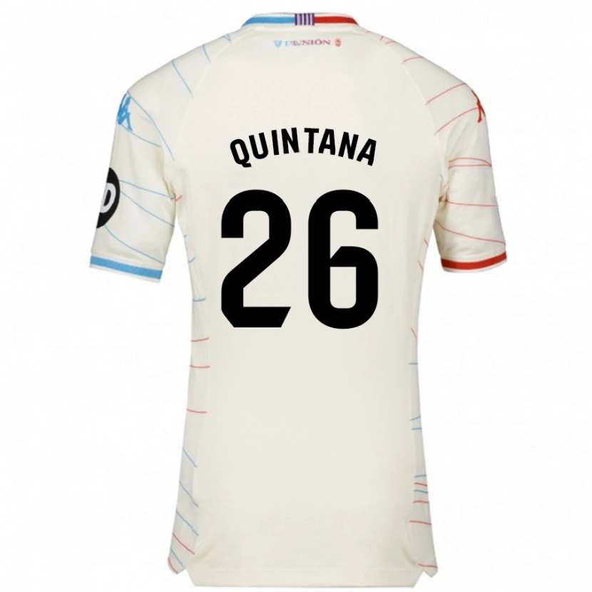 Danxen Kid Alberto Quintana #26 White Red Blue Away Jersey 2024/25 T-Shirt