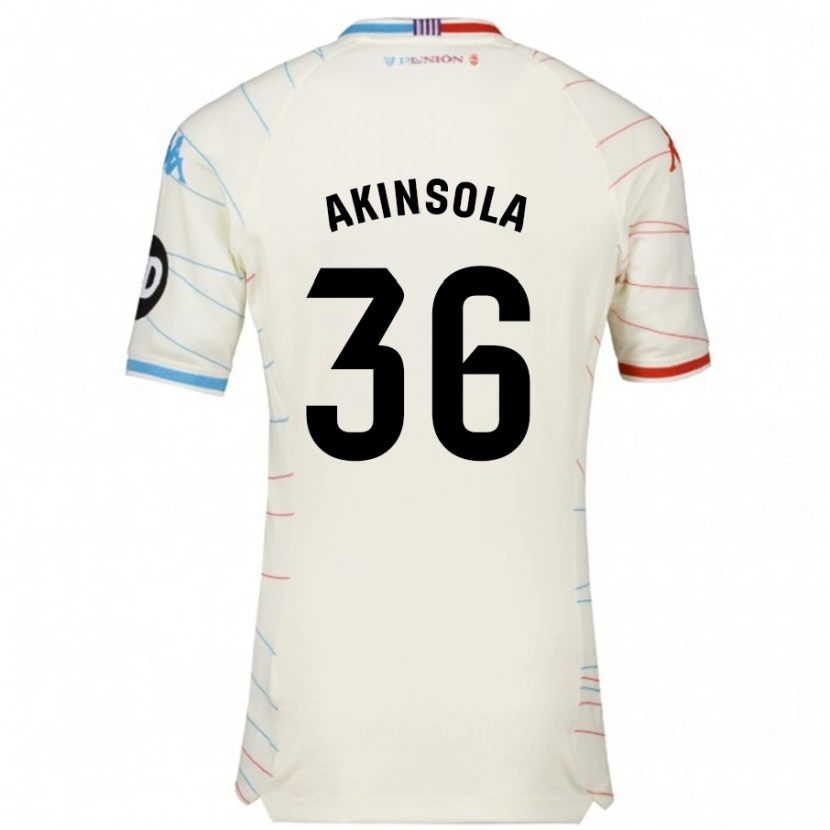 Danxen Kid Tunde Akinsola #36 White Red Blue Away Jersey 2024/25 T-Shirt