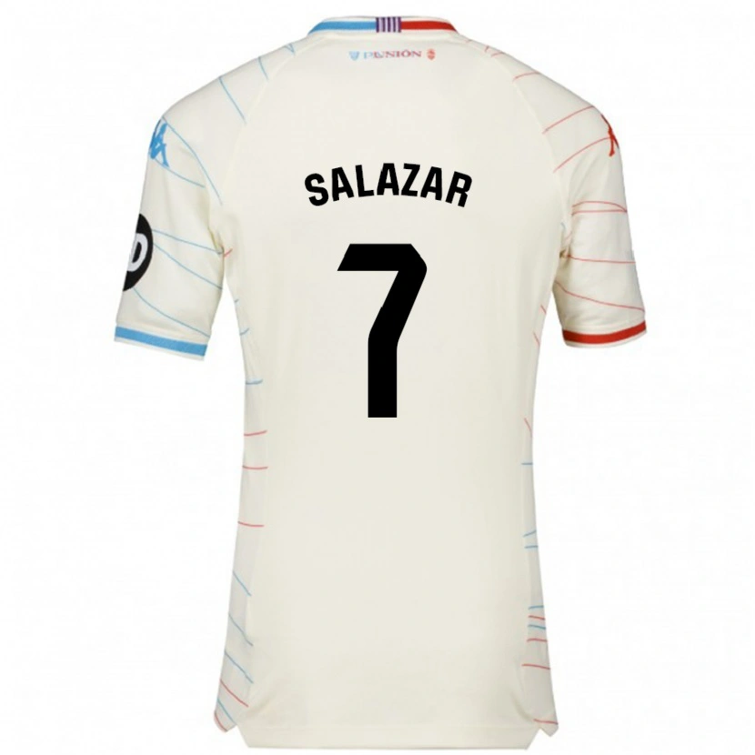 Danxen Kid Israel Salazar #7 White Red Blue Away Jersey 2024/25 T-Shirt