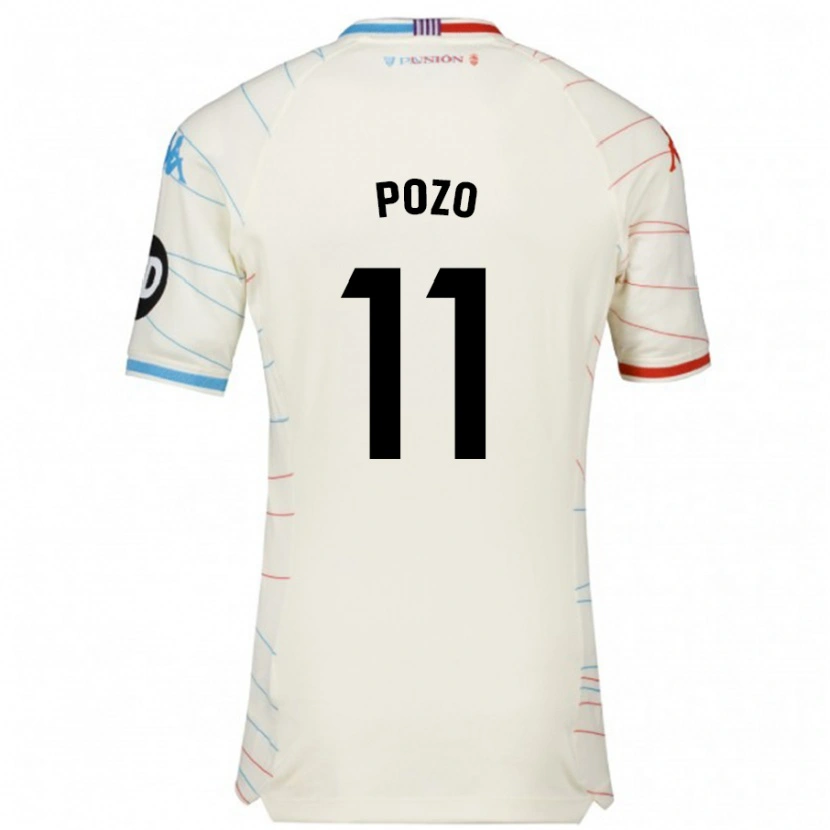 Danxen Kid Manuel Pozo #11 White Red Blue Away Jersey 2024/25 T-Shirt