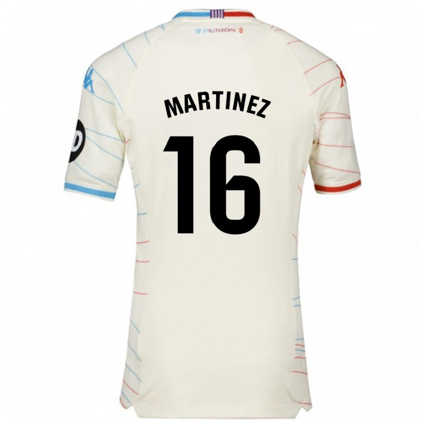 Danxen Kid Jesús Martínez #16 White Red Blue Away Jersey 2024/25 T-Shirt