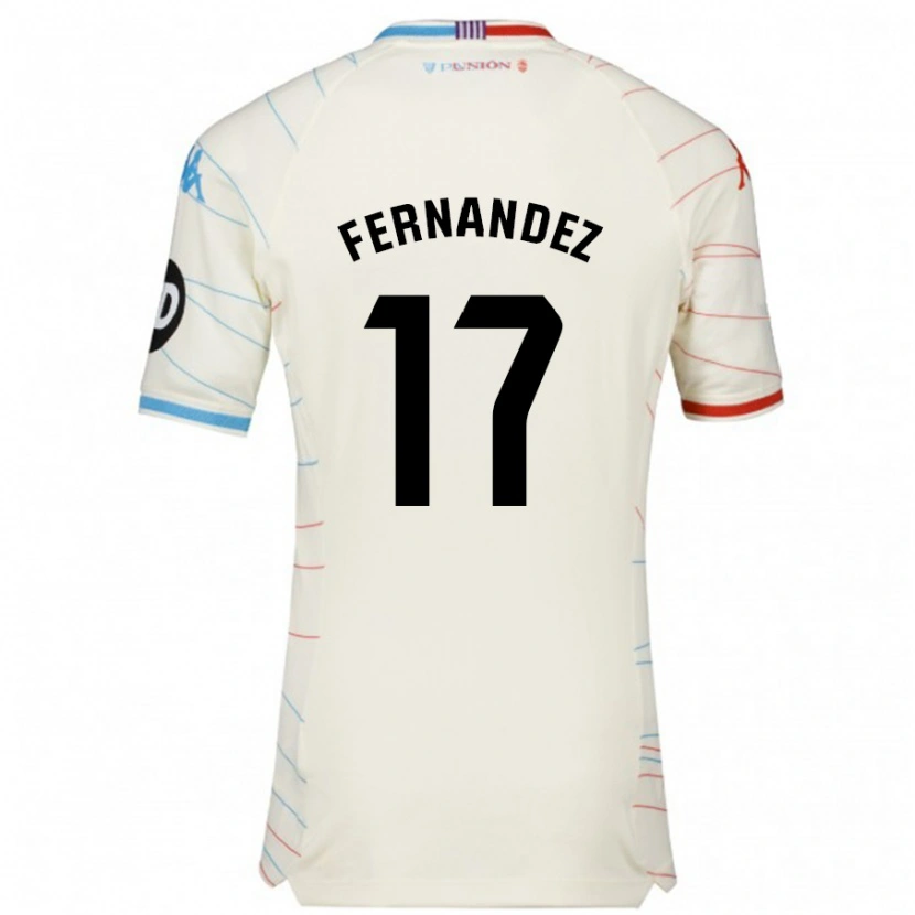 Danxen Kid Dani Fernández #17 White Red Blue Away Jersey 2024/25 T-Shirt