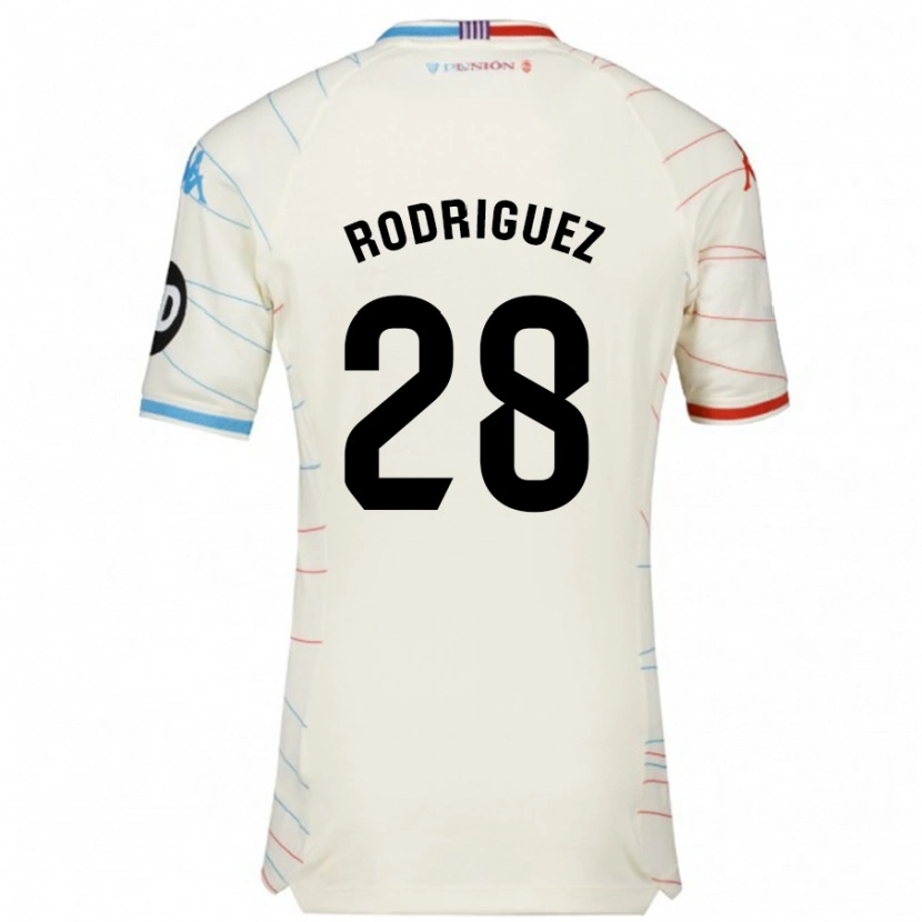 Danxen Kid Yago Rodríguez #28 White Red Blue Away Jersey 2024/25 T-Shirt