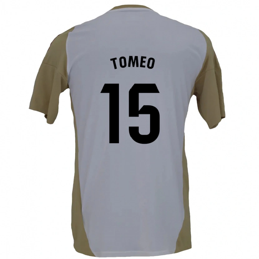 Danxen Kid Pablo Tomeo #15 Brown White Away Jersey 2024/25 T-Shirt