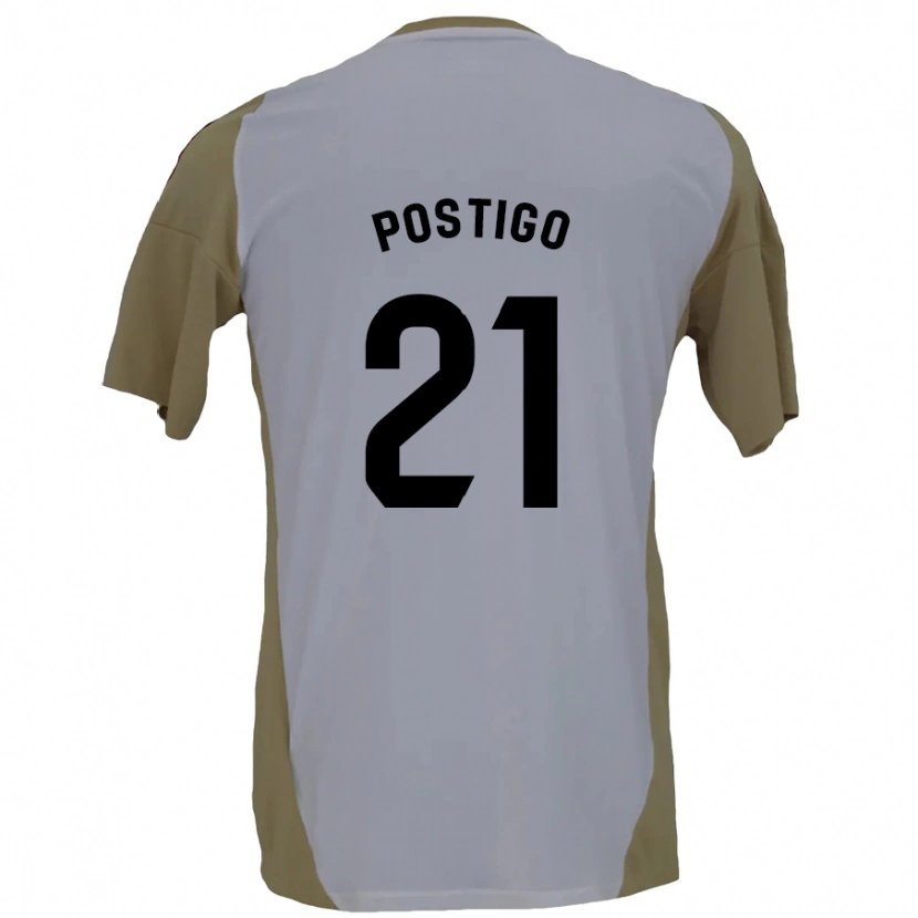 Danxen Kid Sergio Postigo #21 Brown White Away Jersey 2024/25 T-Shirt