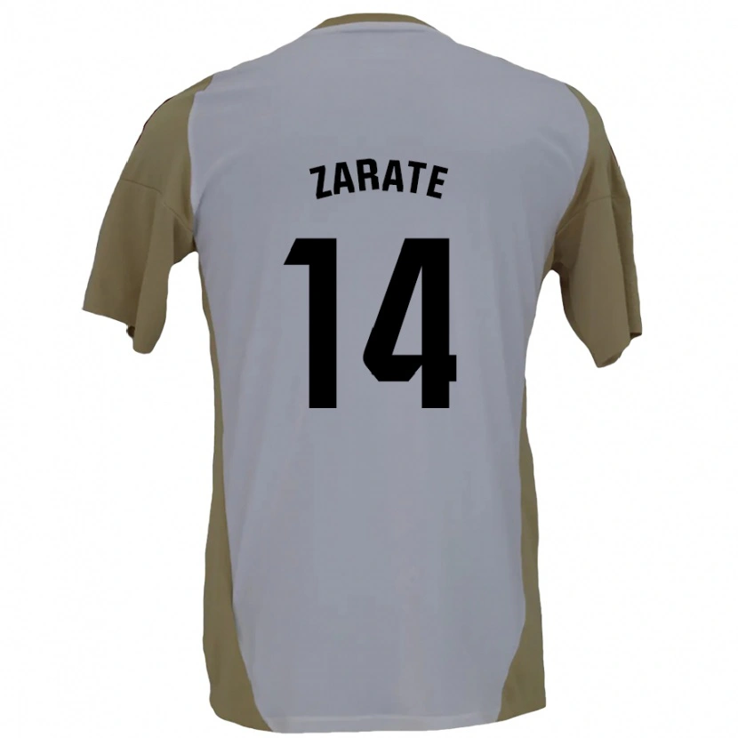 Danxen Kid Hugo Zárate #14 Brown White Away Jersey 2024/25 T-Shirt