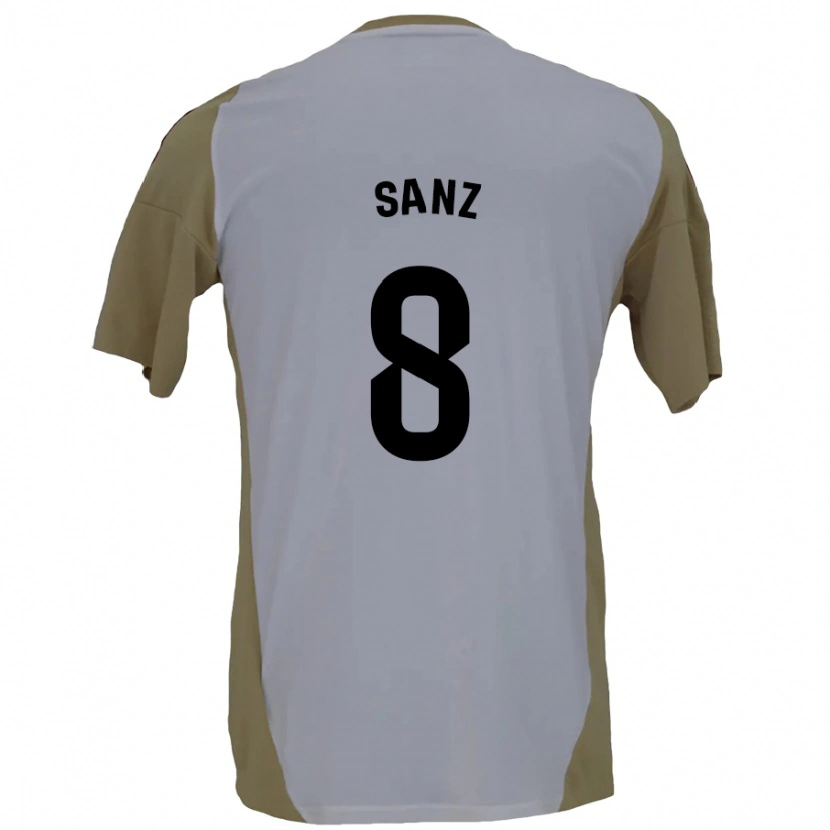 Danxen Kid Álvaro Sanz #8 Brown White Away Jersey 2024/25 T-Shirt