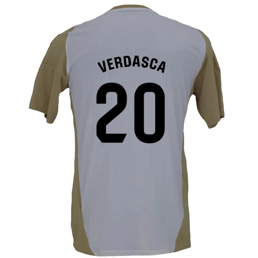 Danxen Kid Diogo Verdasca #20 Brown White Away Jersey 2024/25 T-Shirt