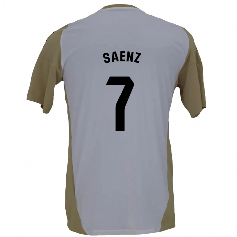 Danxen Kid Raúl Sáenz #7 Brown White Away Jersey 2024/25 T-Shirt