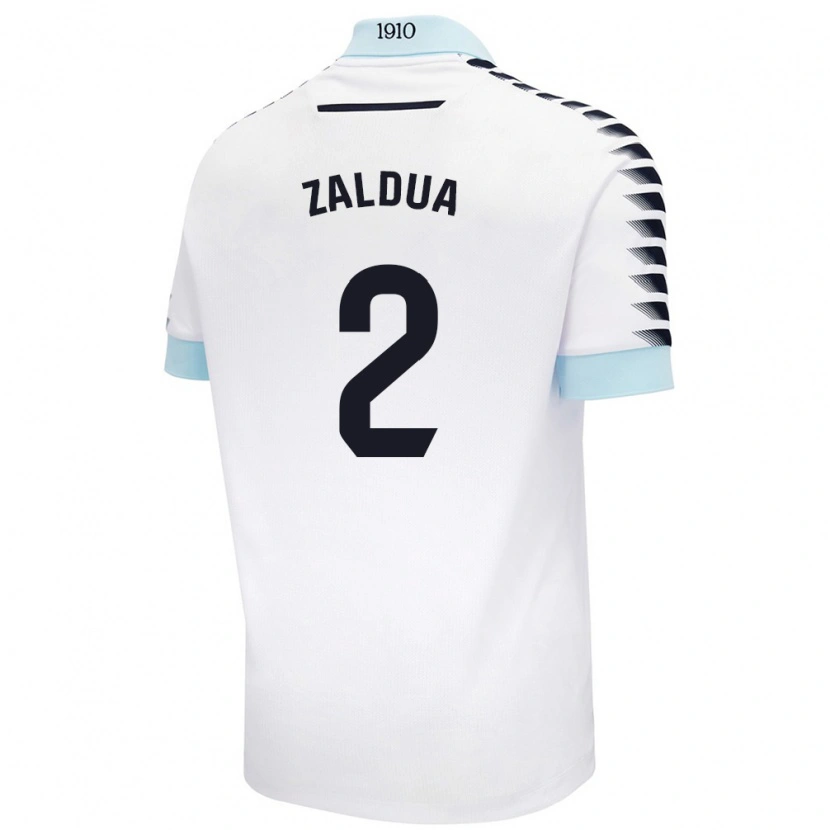 Danxen Kid Joseba Zaldua #2 White Blue Away Jersey 2024/25 T-Shirt