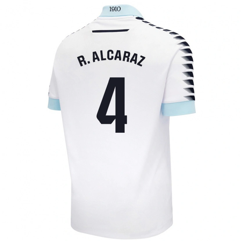 Danxen Kid Rubén Alcaraz #4 White Blue Away Jersey 2024/25 T-Shirt