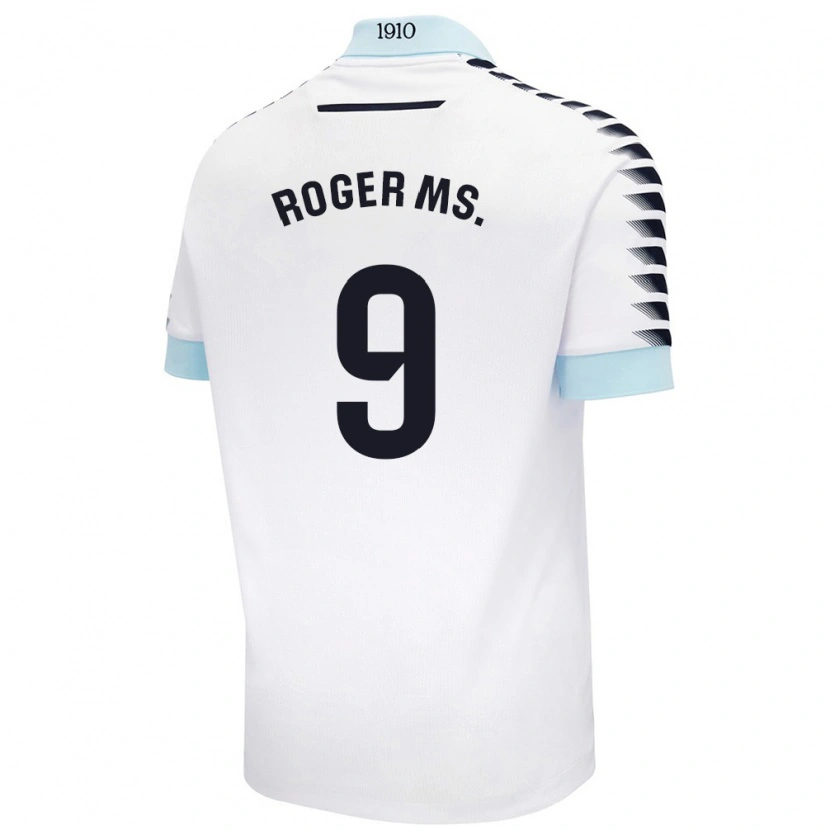 Danxen Kid Roger Martí #9 White Blue Away Jersey 2024/25 T-Shirt