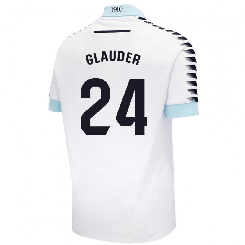 Danxen Kid Cristian Glauder #24 White Blue Away Jersey 2024/25 T-Shirt