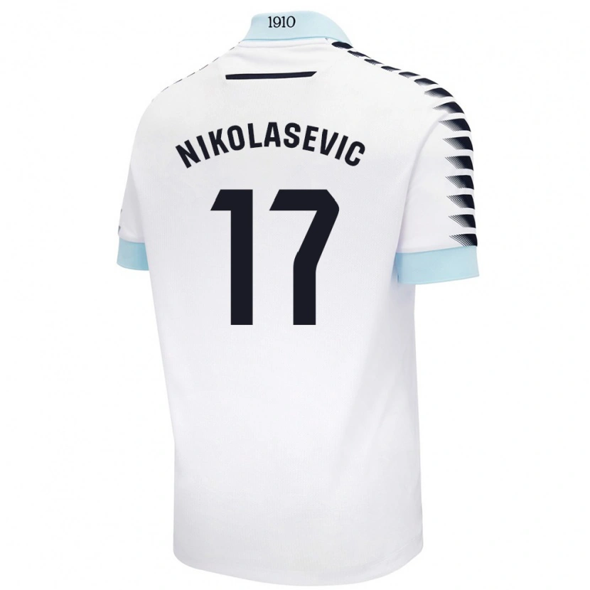 Danxen Kid Mirko Nikolasevic #17 White Blue Away Jersey 2024/25 T-Shirt