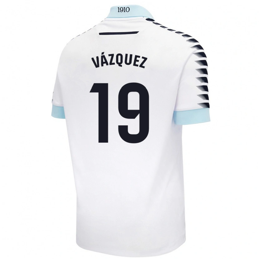 Danxen Kid Borja Vázquez #19 White Blue Away Jersey 2024/25 T-Shirt