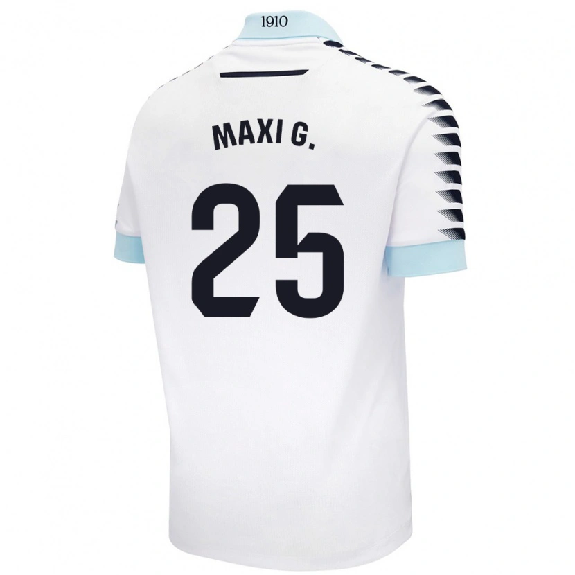 Danxen Kid Maxi Gómez #25 White Blue Away Jersey 2024/25 T-Shirt