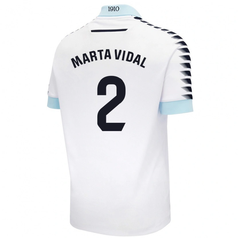 Danxen Kid Marta Vidal Vela #2 White Blue Away Jersey 2024/25 T-Shirt