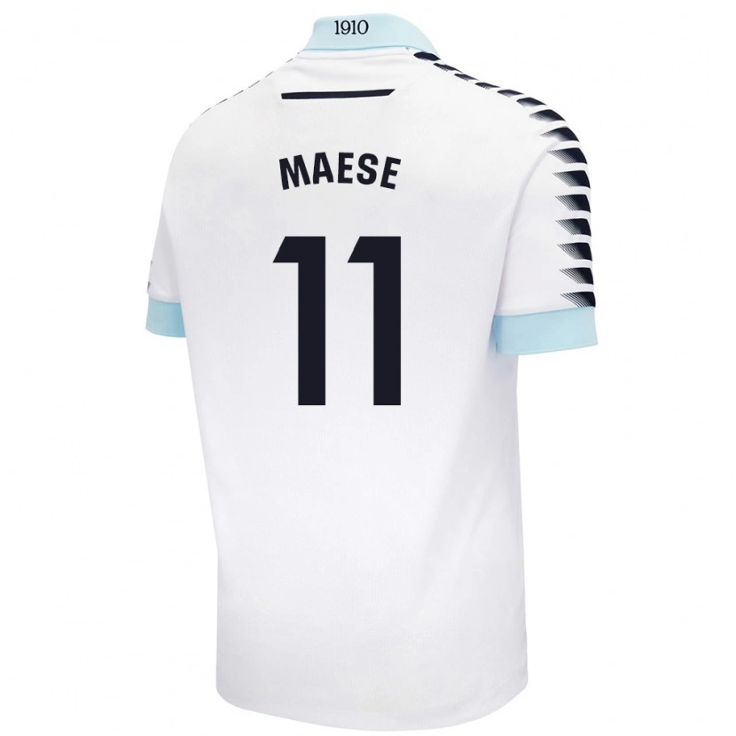 Danxen Kid María Del Carmen Maese Gaitán #11 White Blue Away Jersey 2024/25 T-Shirt