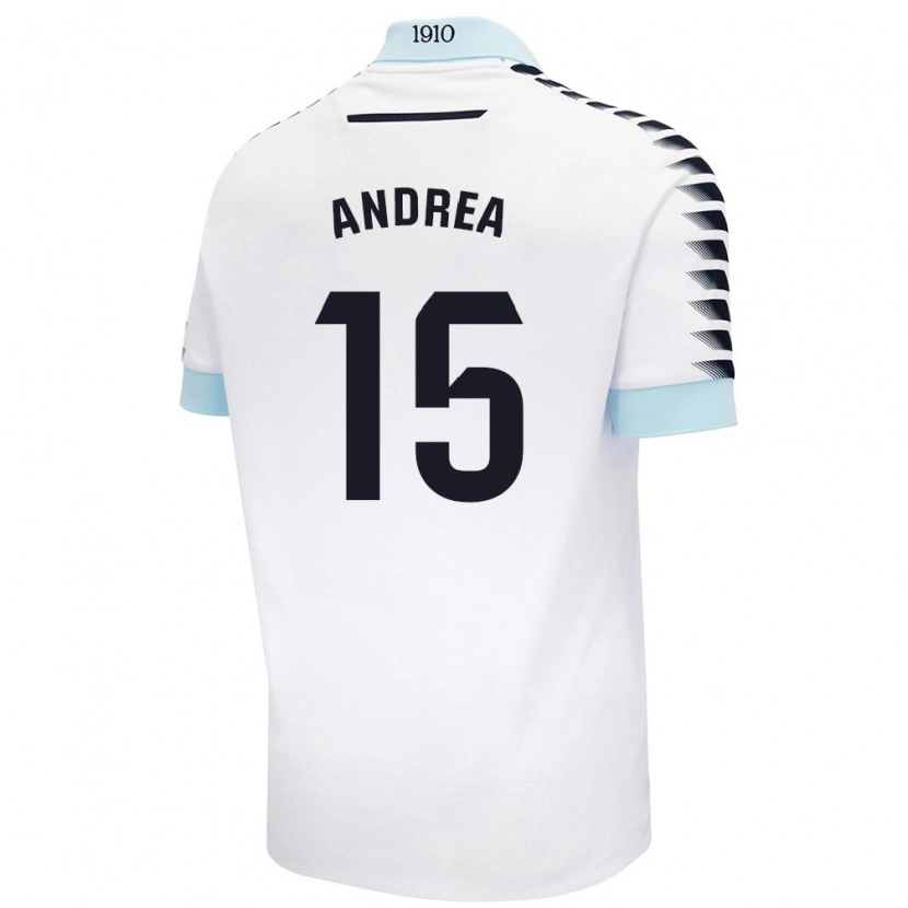 Danxen Kid Andrea Sánchez Moreno #15 White Blue Away Jersey 2024/25 T-Shirt