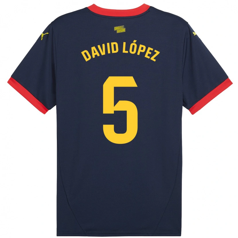 Danxen Kid David López #5 Navy Red Away Jersey 2024/25 T-Shirt