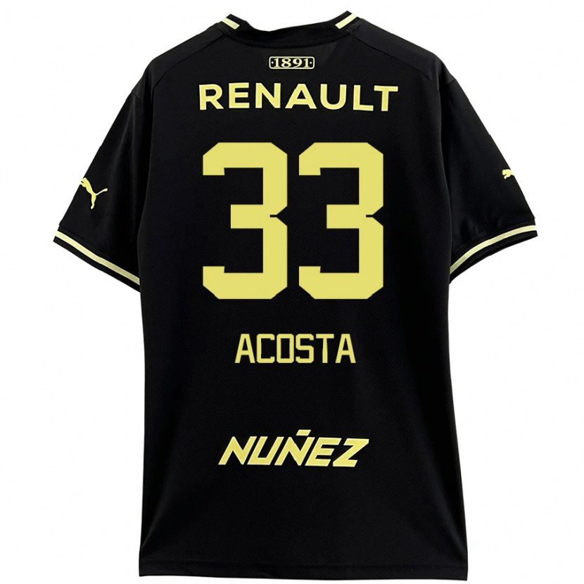 Danxen Kid Nahuel Acosta #33 Black Yellow Away Jersey 2024/25 T-Shirt