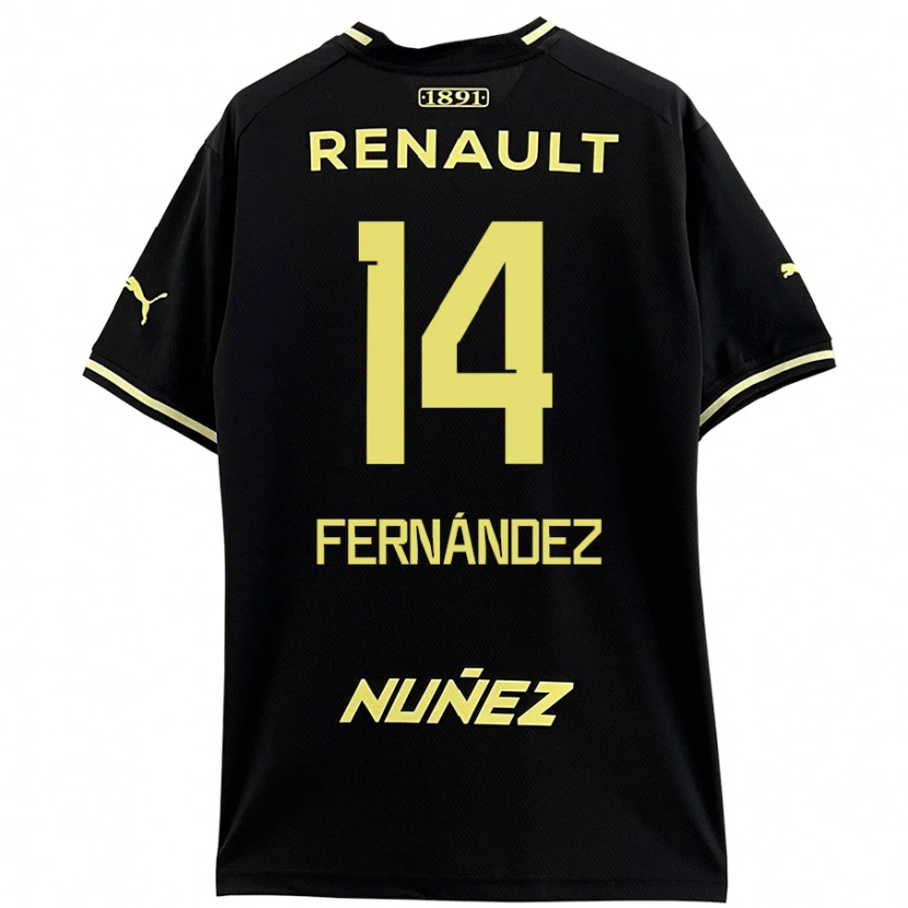 Danxen Kid Faustino Fernández #14 Black Yellow Away Jersey 2024/25 T-Shirt