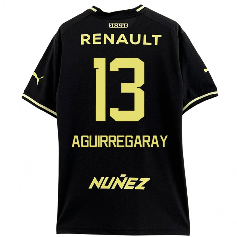 Danxen Kid Matías Aguirregaray #13 Black Yellow Away Jersey 2024/25 T-Shirt