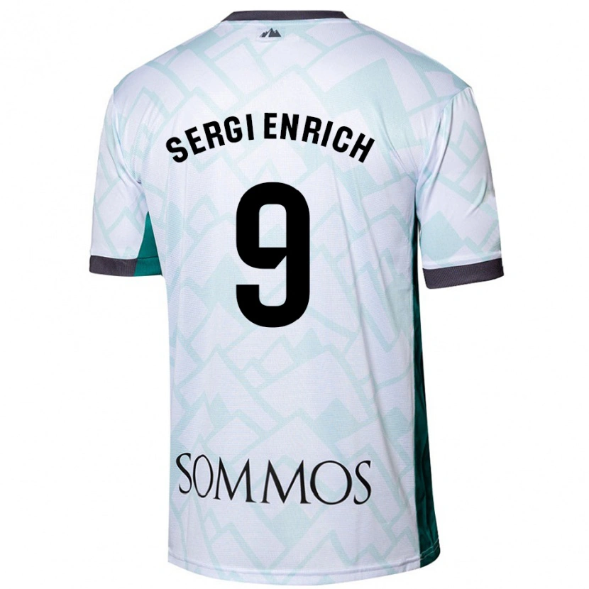 Danxen Kid Sergi Enrich #9 White Green Away Jersey 2024/25 T-Shirt