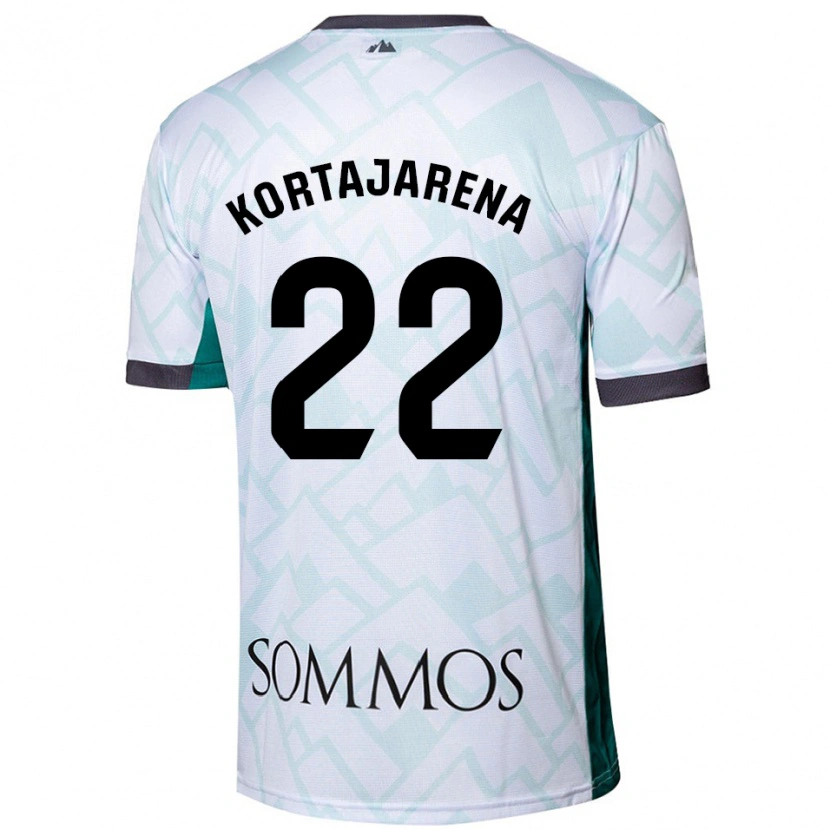 Danxen Kid Iker Kortajarena #22 White Green Away Jersey 2024/25 T-Shirt