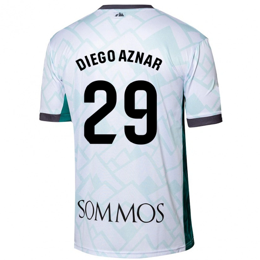 Danxen Kid Diego Aznar #29 White Green Away Jersey 2024/25 T-Shirt