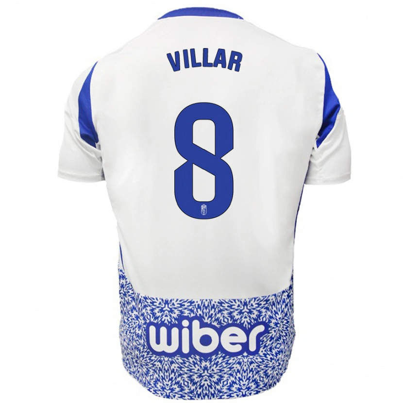 Danxen Kid Gonzalo Villar #8 White Blue Away Jersey 2024/25 T-Shirt