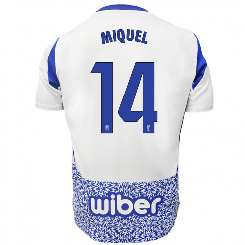 Danxen Kid Ignasi Miquel #14 White Blue Away Jersey 2024/25 T-Shirt