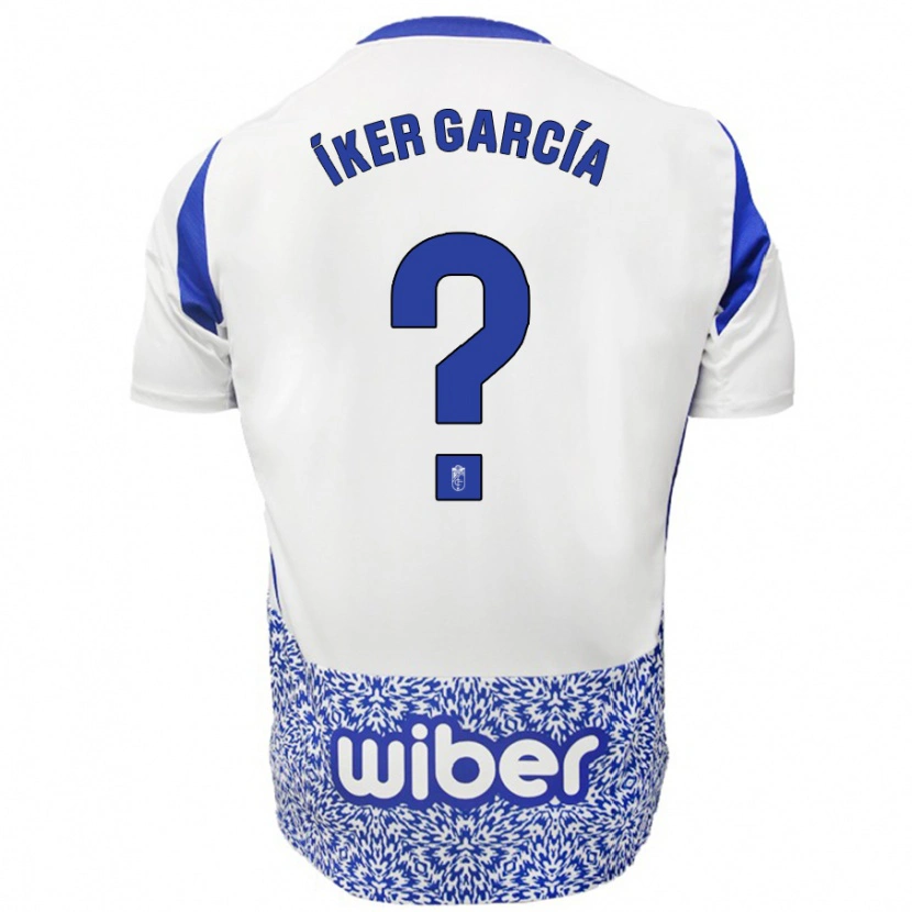 Danxen Kid Íker García #0 White Blue Away Jersey 2024/25 T-Shirt