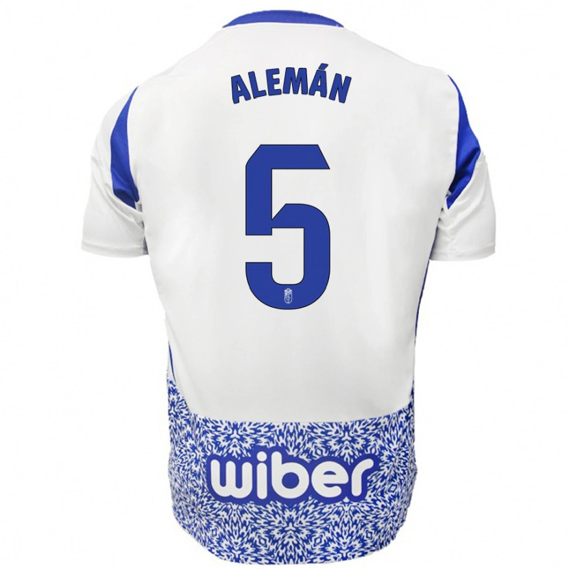 Danxen Kid Carlos Alemán #5 White Blue Away Jersey 2024/25 T-Shirt