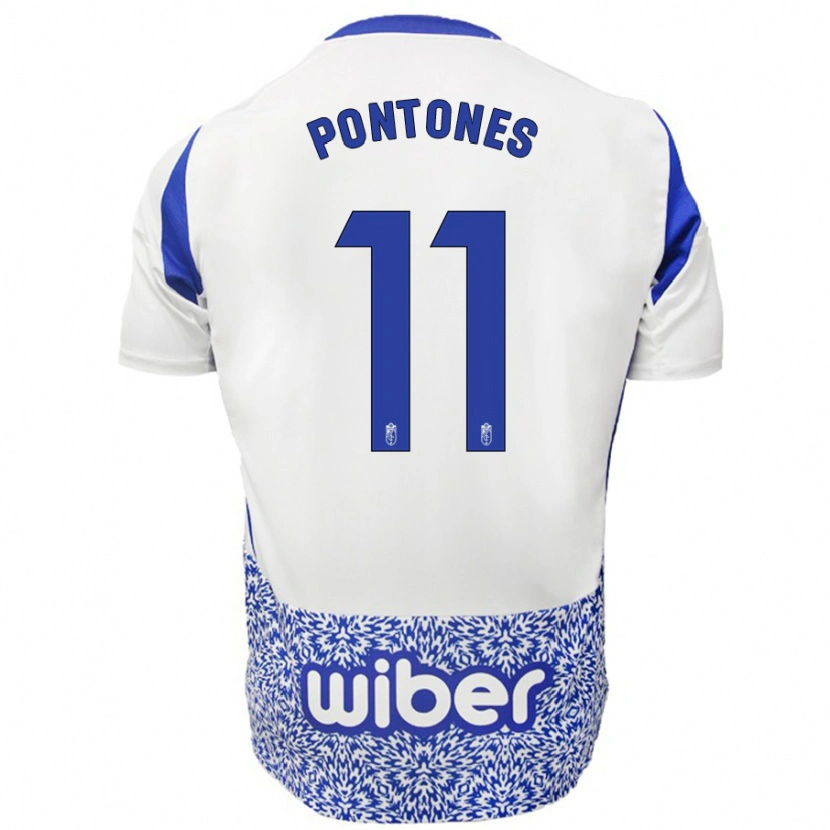 Danxen Kid Juan Carlos Pontones #11 White Blue Away Jersey 2024/25 T-Shirt