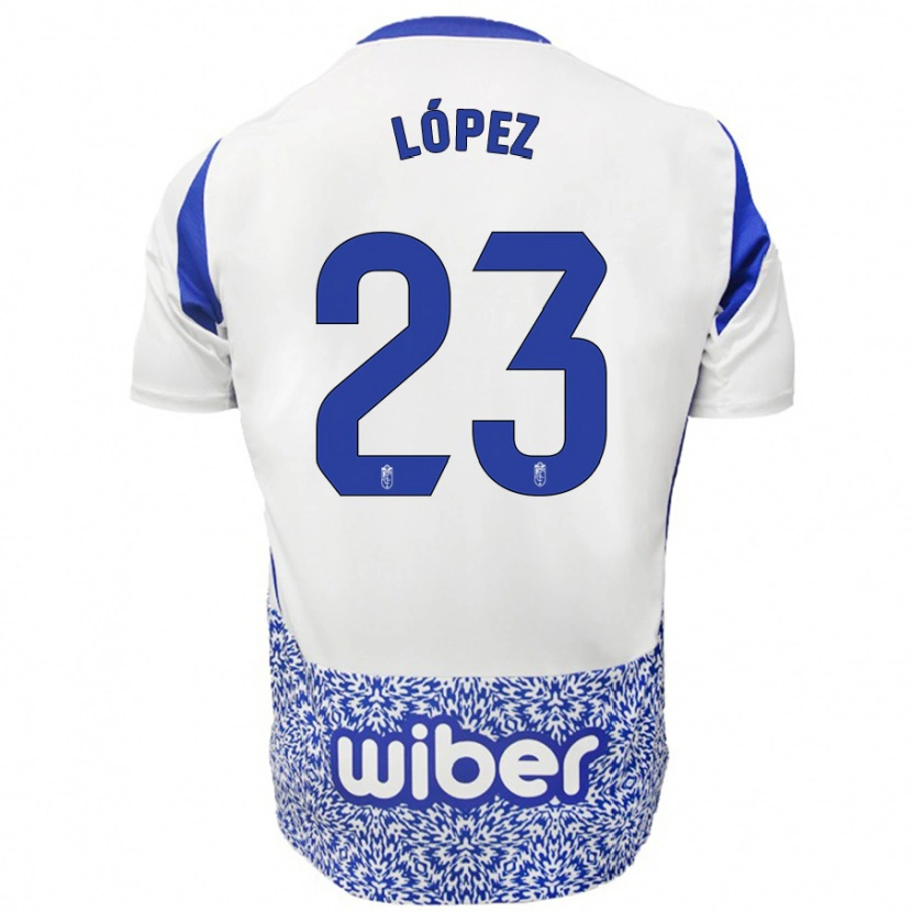 Danxen Kid Diego López #23 White Blue Away Jersey 2024/25 T-Shirt