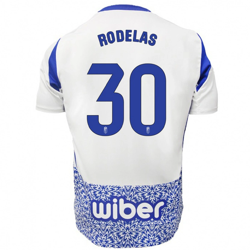 Danxen Kid Sergio Rodelas #30 White Blue Away Jersey 2024/25 T-Shirt