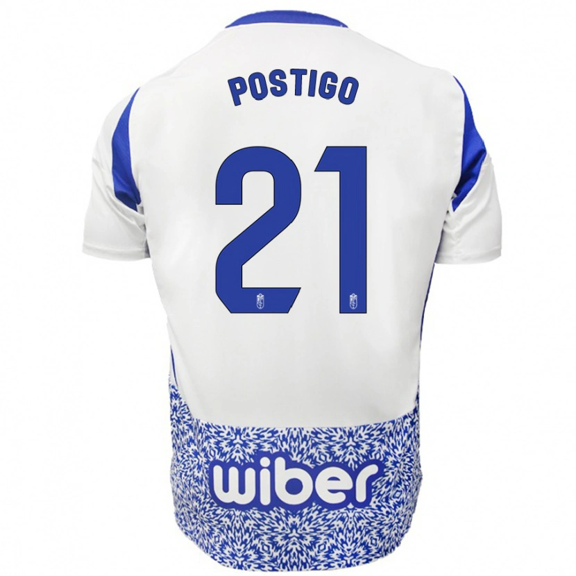 Danxen Kid Postigo #21 White Blue Away Jersey 2024/25 T-Shirt