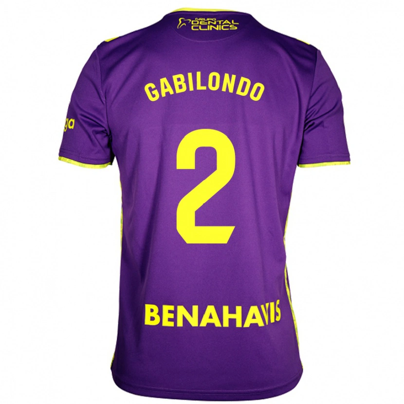 Danxen Kid Jokin Gabilondo #2 Purple Yellow Away Jersey 2024/25 T-Shirt