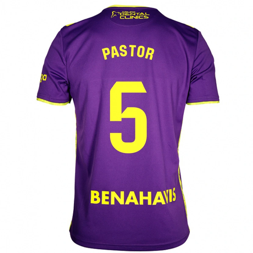 Danxen Kid Álex Pastor #5 Purple Yellow Away Jersey 2024/25 T-Shirt