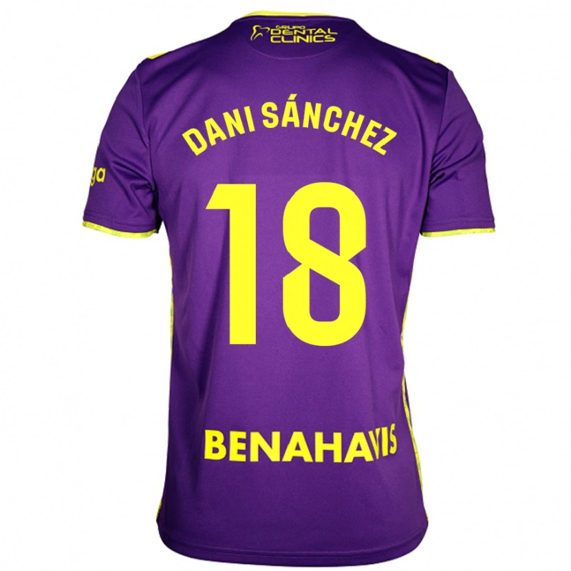 Danxen Kid Dani Sánchez #18 Purple Yellow Away Jersey 2024/25 T-Shirt