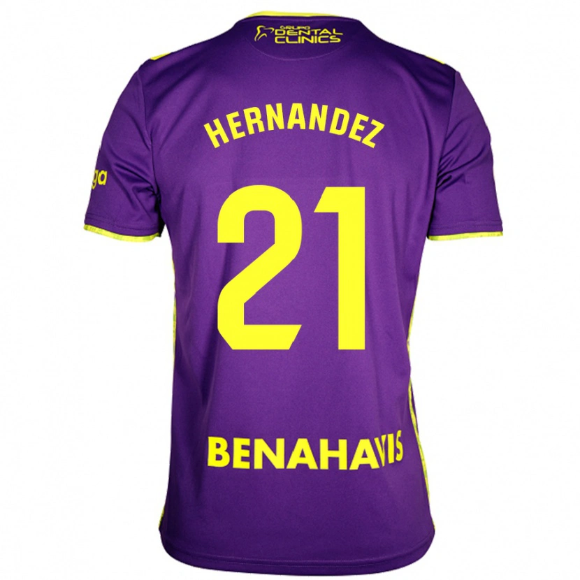 Danxen Kid Juan Hernández #21 Purple Yellow Away Jersey 2024/25 T-Shirt