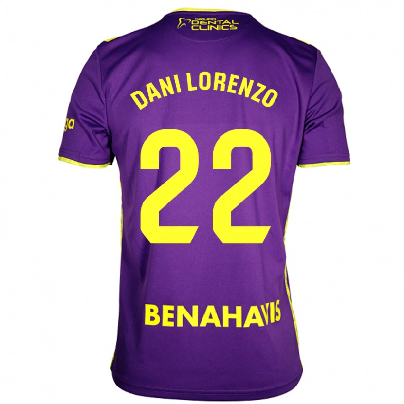 Danxen Kid Dani Lorenzo #22 Purple Yellow Away Jersey 2024/25 T-Shirt