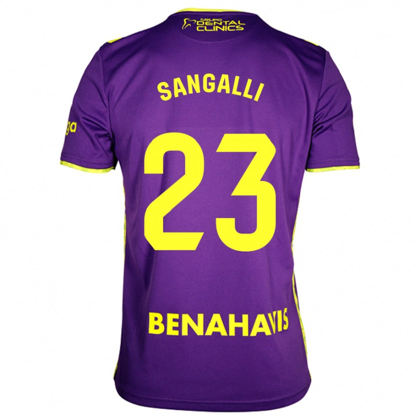 Danxen Kid Luca Sangalli #23 Purple Yellow Away Jersey 2024/25 T-Shirt