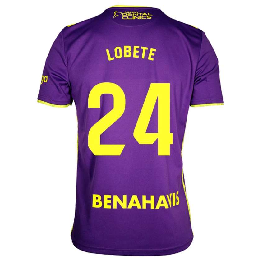 Danxen Kid Julen Lobete #24 Purple Yellow Away Jersey 2024/25 T-Shirt