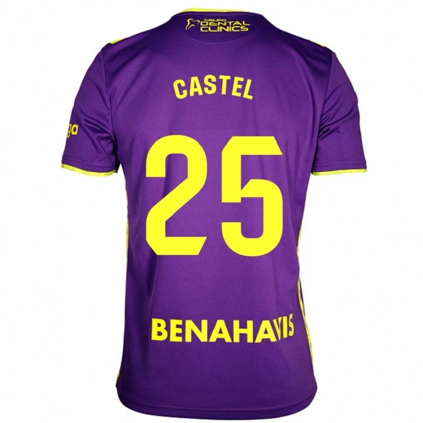 Danxen Kid Sergio Castel #25 Purple Yellow Away Jersey 2024/25 T-Shirt