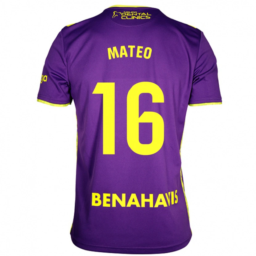 Danxen Kid Ángel Mateo #16 Purple Yellow Away Jersey 2024/25 T-Shirt